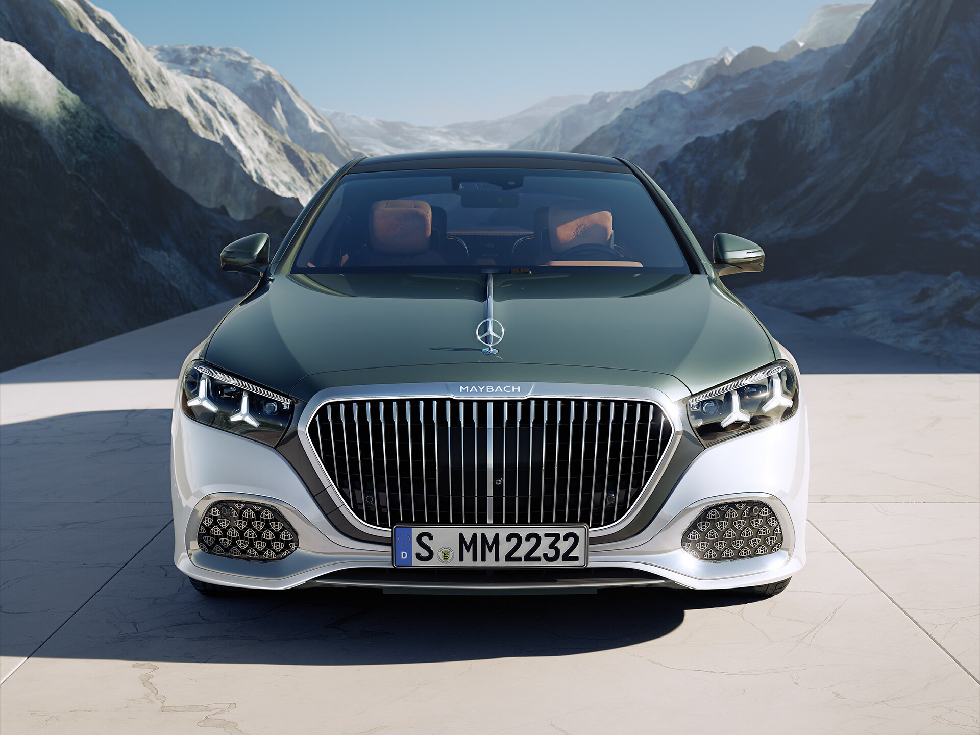 Side view of the Mercedes-Maybach S-Class.