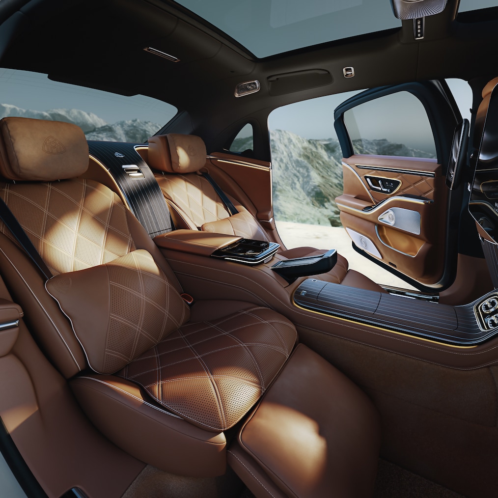 The First-Class rear compartment in the new Mercedes-Maybach S-Class.