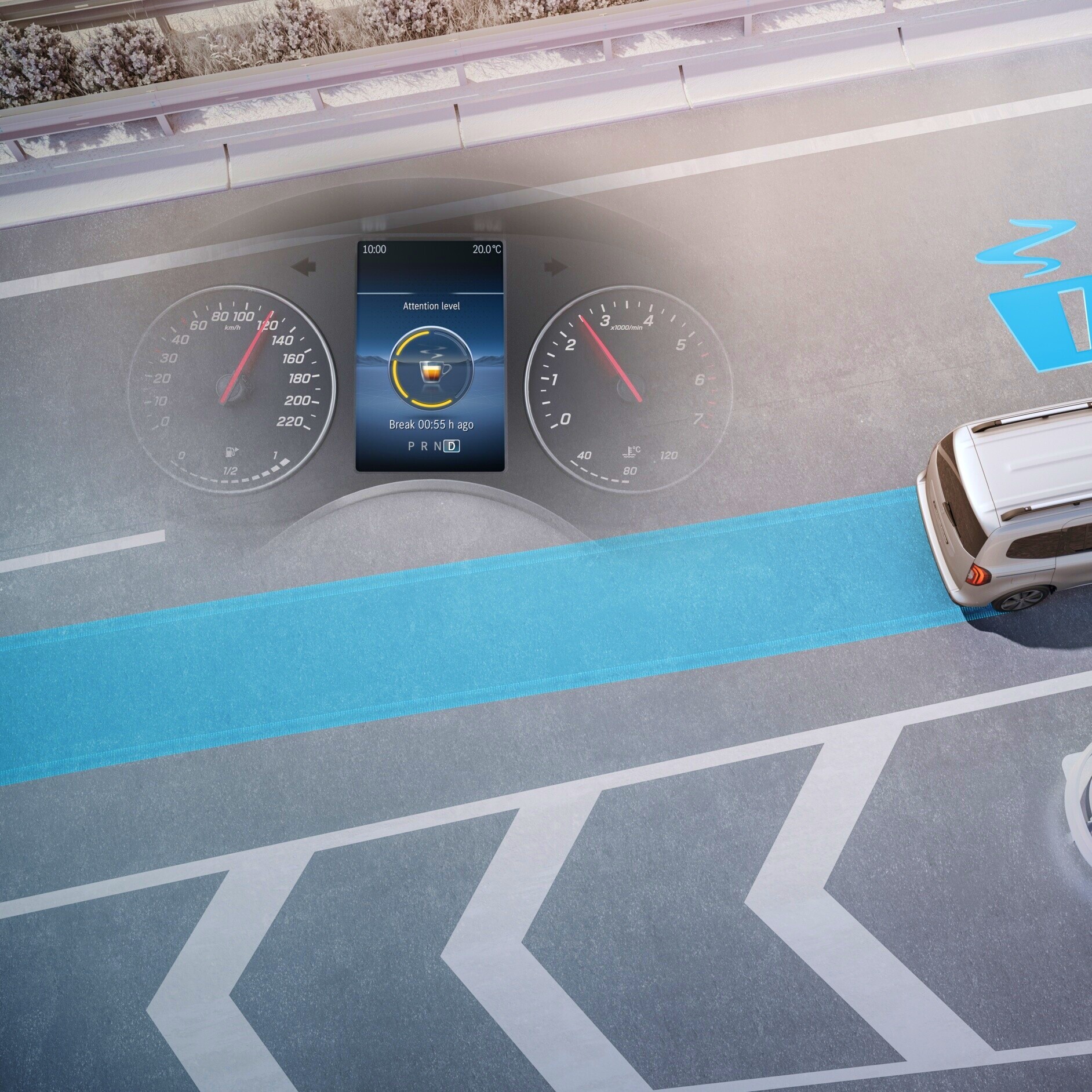 ATTENTION ASSIST | Citan Panel Van | Mercedes-Benz The ATTENTION ASSIST system in the Mercedes-Benz Citan Panel Van.