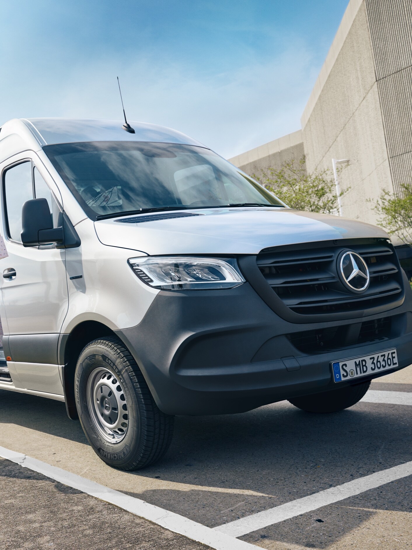 A Mercedes-Benz eSprinter Panel Van with an industry solution from VanSolution.